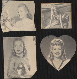 Paper cutouts from Betty Grable paper doll book