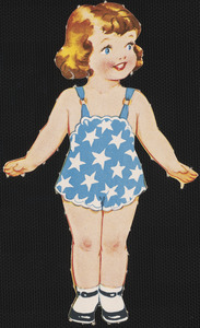 Betty paper doll with head turned to the right