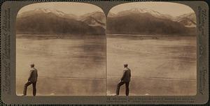 General view of the plain and walls of Mantinea and snowy Arcadian mountains, w., Greece