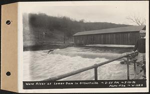 Ware River at lower dam, Gilbertville, Hardwick, Mass., 2:55 PM, Mar. 19, 1936