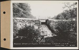 Beaver Brook at Pepper's mill pond dam, Ware, Mass., 8:25 AM, Jun. 3, 1936