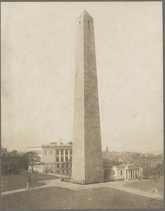 Bunker Hill Monument with the museum and Story's statue of Prescott
