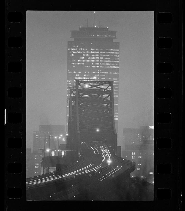 Mystic River Bridge & Prudential Tower (1,000mm lens from Chelsea), Chelsea