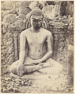 Colossal Buddha at back of Kowadol peak, Barabar Hills, Gaya District