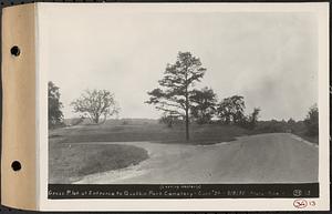 Contract No. 34, Driveways of New Cemetery Development, Ware, grass plot of entrance to Quabbin Park Cemetery, looking westerly, Ware, Mass., Aug. 8, 1932