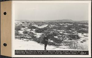 Contract No. 72, Clearing a Portion of the Site of Quabbin Reservoir on the Upper Middle and East Branches of the Swift River, Quabbin Reservoir, New Salem, Petersham and Hardwick, looking northerly towards North Dana from Route 21, Dana, Mass., Mar. 21, 1939