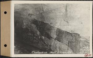 Contract No. 14, East Portion, Wachusett-Coldbrook Tunnel, West Boylston, Holden, Rutland, geologic formation in tunnel at Shaft 2, Holden, Mass., Apr. 2, 1929