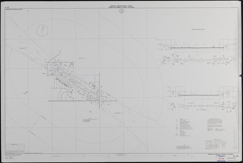 Airport obstruction chart OC 162, Fresno Air Terminal, Fresno, California