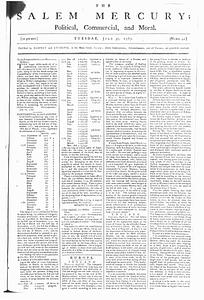 The Salem Mercury: Political, Commercial, and Moral