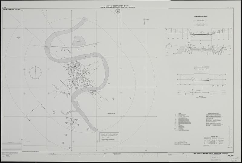 Airport obstruction chart, OC 392, Shreveport Downtown Airport, Shreveport, Louisiana