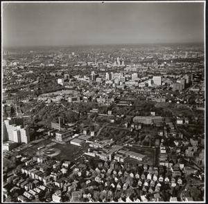 Aerial photograph of Jamaica Plain and Mission Hill, Boston