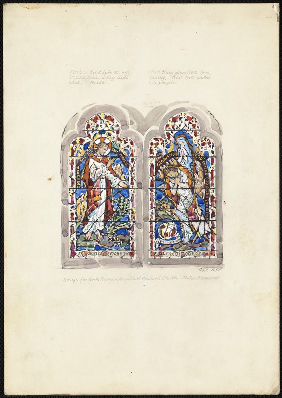 Design for north aisle window - Saint Michael's Church, Milton, Massachusetts
