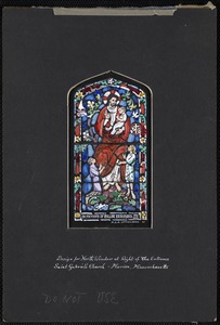 Design for north window at right of the entrance, Saint Gabriel's Church, Marion, Massachusetts. Do not use