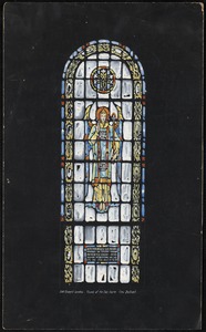 Side chancel window, Church of the Holy Name, New Bedford. South. Archangel Gabriel intercessor for us in heaven