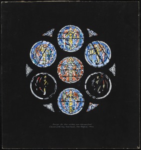 Design for rose window over entrance (east), Church of the Holy Name parish, New Bedford, Mass.