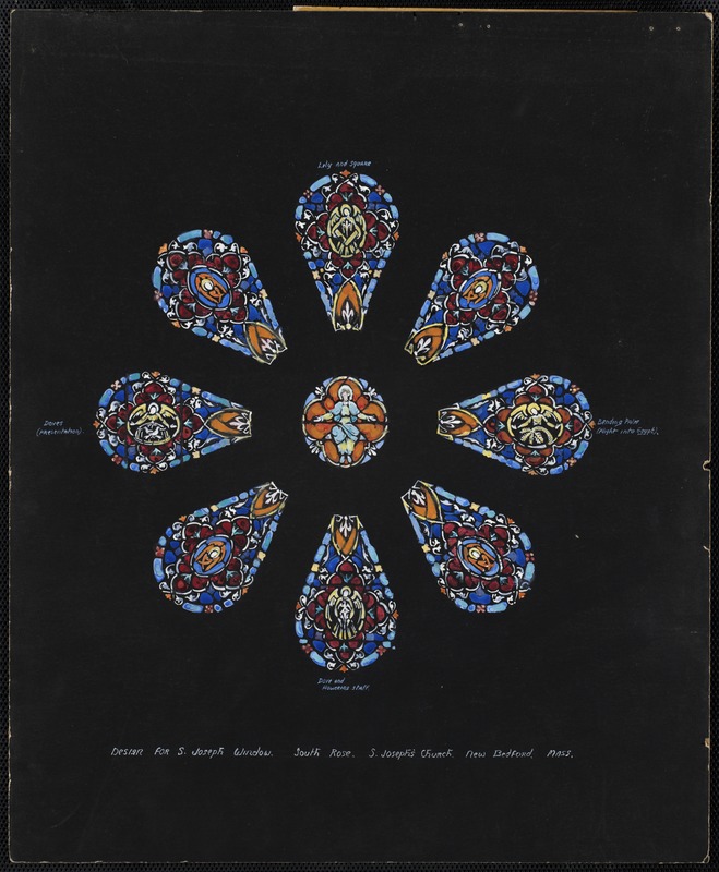 Design for S. Joseph window, south rose, S. Joseph's Church, New Bedford, Mass.