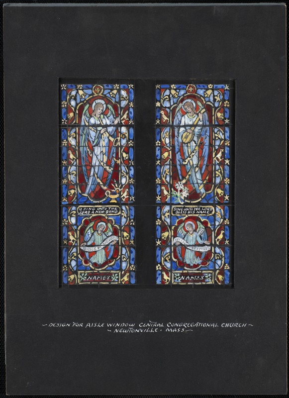 Design for aisle window, Central Congregational Church, Newtonville, Mass.