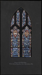 Design for south aisle window, Newton Highlands Congregational Church, Newton Highlands, Mass.