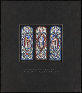 Design for west aisle window furthest from the chancel, Saint John's Episcopal Church, Newtonville, Mass.