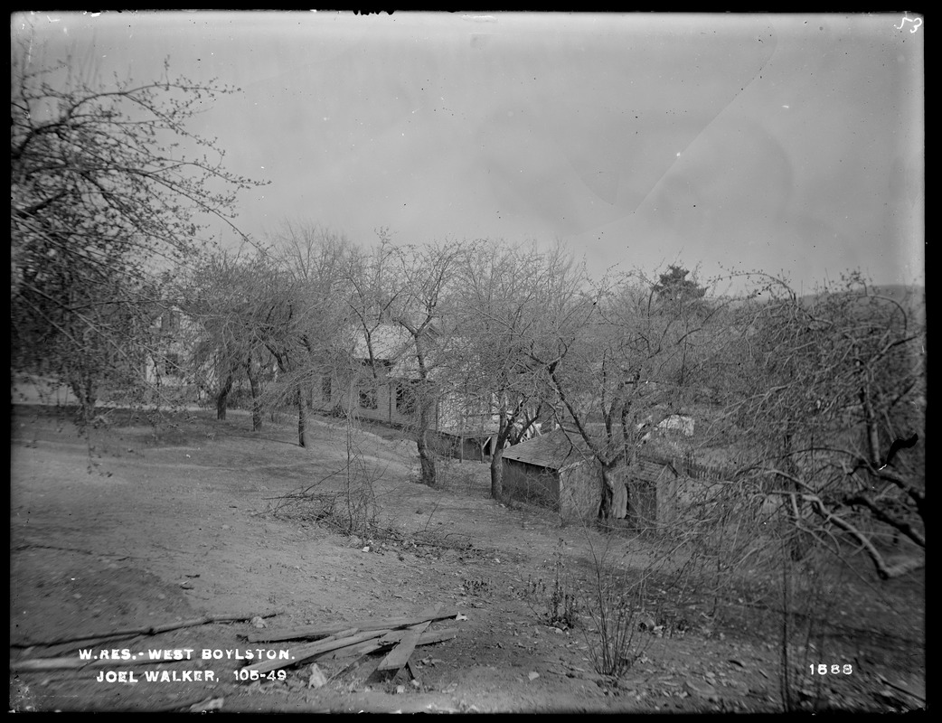 Wachusett Reservoir, Joel Walker's house, on the westerly side of Union Street, from the northwest, West Boylston, Mass., May 9, 1898