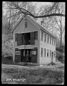 Wachusett Reservoir, Ella M. Ovenden's machine shop, in rear of house on the northerly side of Fletcher Street, from the west, West Boylston, Mass., May 17, 1898