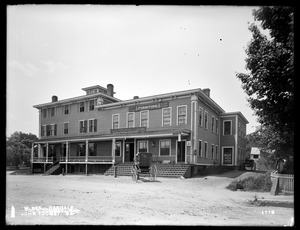 Wachusett Reservoir, John Toomey's building, on the corner of Main and Thomas Streets, from the northeast, Oakdale, West Boylston, Mass., Jun. 8, 1898