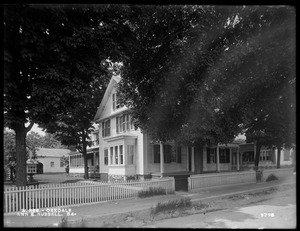 Wachusett Reservoir, Ann E. Russell's house and shop, on the southwesterly corner of Main and May Streets, from the southeast, Oakdale, West Boylston, Mass., Jun. 8, 1898