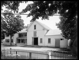 Wachusett Reservoir, Ann E. Russell's house and barn, on the southwesterly corner of Main and May Streets, from the northwest, Oakdale, West Boylston, Mass., Jun. 8, 1898