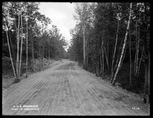 Distribution Department, Northern High Service Middlesex Fells Reservoir, road to reservoir, looking north from station 0+50, Stoneham, Mass., Jun. 1898
