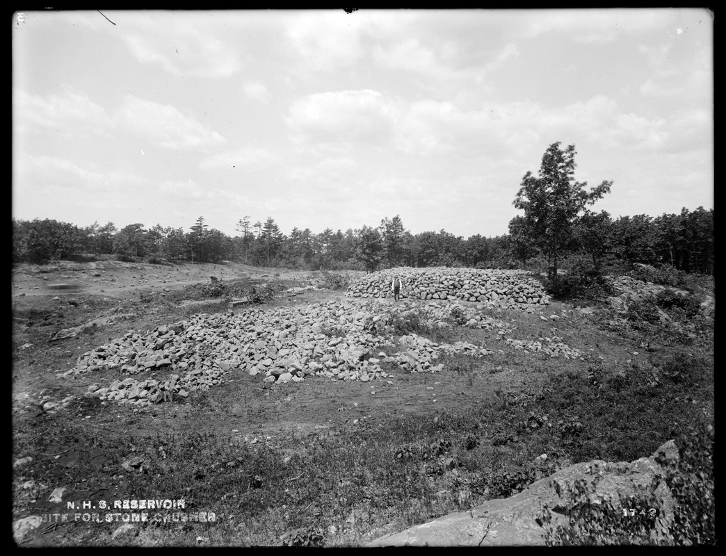Distribution Department, Northern High Service Middlesex Fells Reservoir, site for stone crusher, Stoneham, Mass., Jun. 1898
