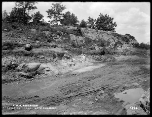 Distribution Department, Northern High Service Middlesex Fells Reservoir, excavation in rear of gate chamber, looking west, Stoneham, Mass., Jun. 1898