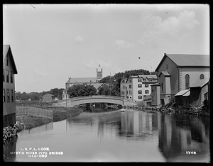 Distribution Department, Low Service Pipe Line and Connections, Mystic River Pipe Bridge, from Cradock Bridge, Medford, Mass., Jun. 1898