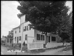 Wachusett Reservoir, Emma M. Robinson's house, on the southerly side of Thomas Street, from the northeast, Oakdale, West Boylston, Mass., Jun. 23, 1898