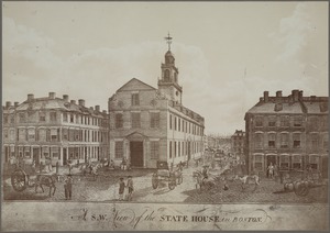 A s.w. view of the State House in Boston