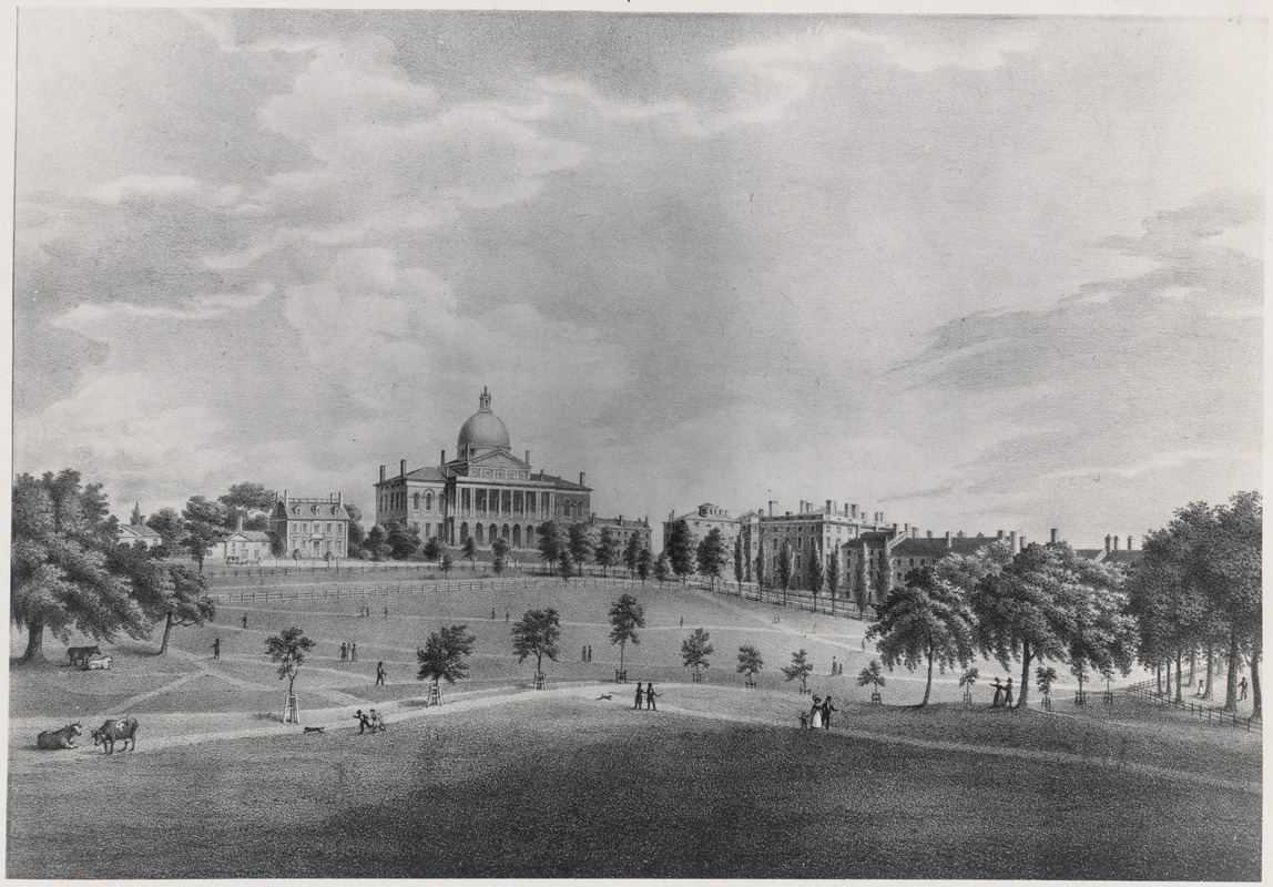 State House, Beacon Hill, from Common, built 1798, Chas. Bulfinch [architect]