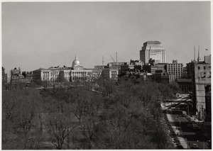 The State House and Boston Common. State House built: 1798, Bulfinch [architect]