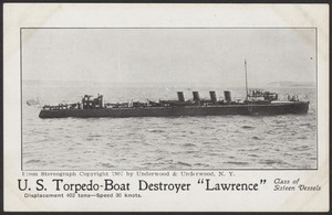U.S. Torpedo-Boat Destroyer "Lawrence," displacement 402 tons, speed 30 knots, class of sixteen vessels