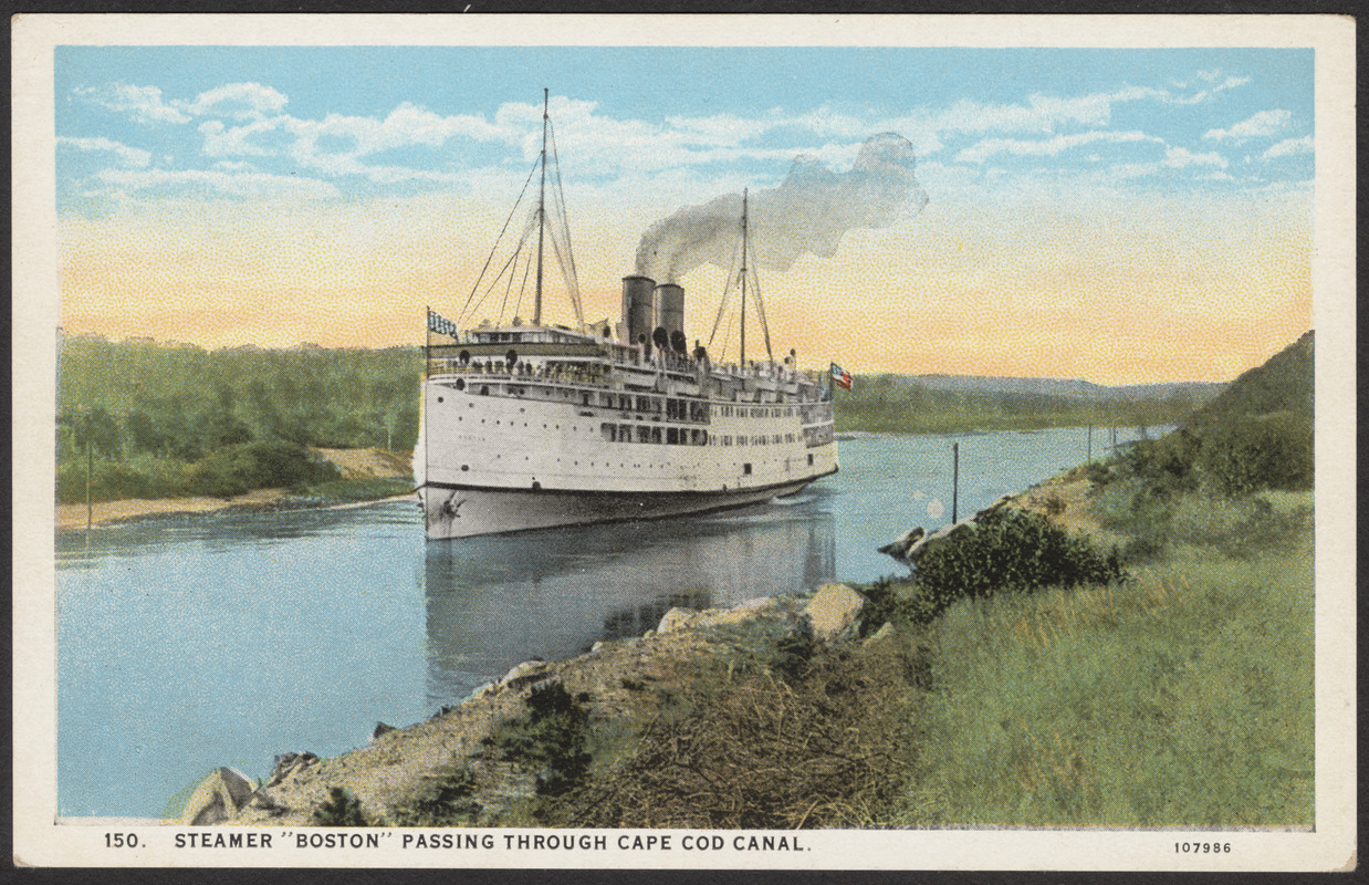 Steamer "Boston" passing through Cape Cod Canal