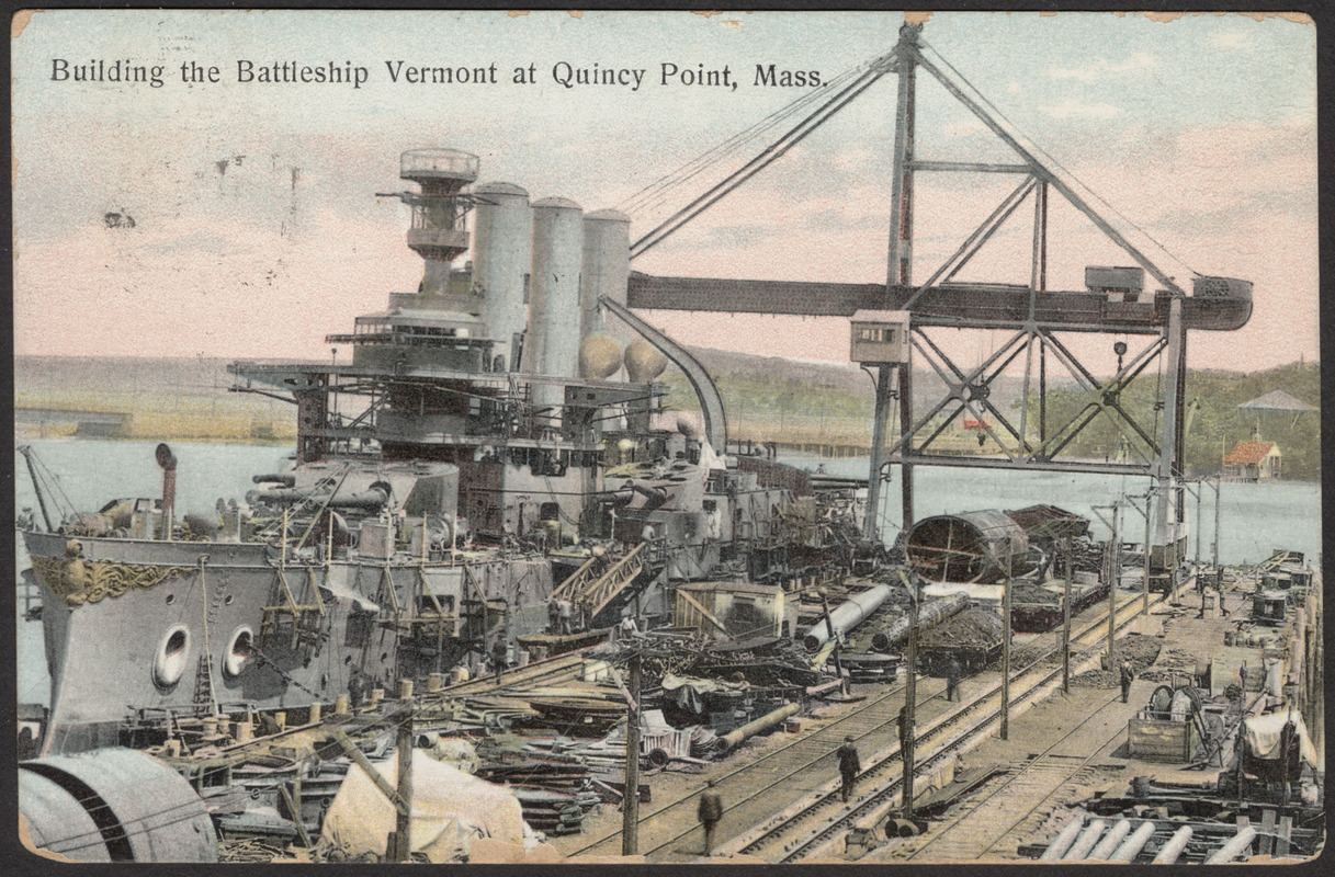 Building the Battleship Vermont at Quincy Point, Mass.