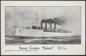 Scientific American. Scout Cruiser "Salem," class of three ships, displacement 3,750 tons, speed 24 knots