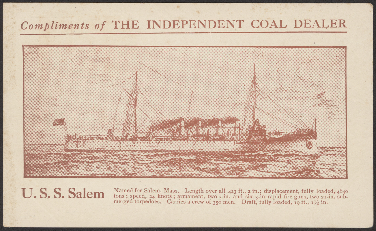 U.S.S. Salem (compliments of the Independent Coal Dealer)