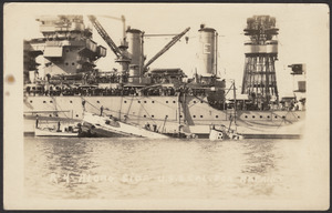 R-4 along side U.S.S. Cal. for repairs