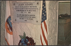 Crypt (plaque: John Adams, signer of the Declaration of Independence...)