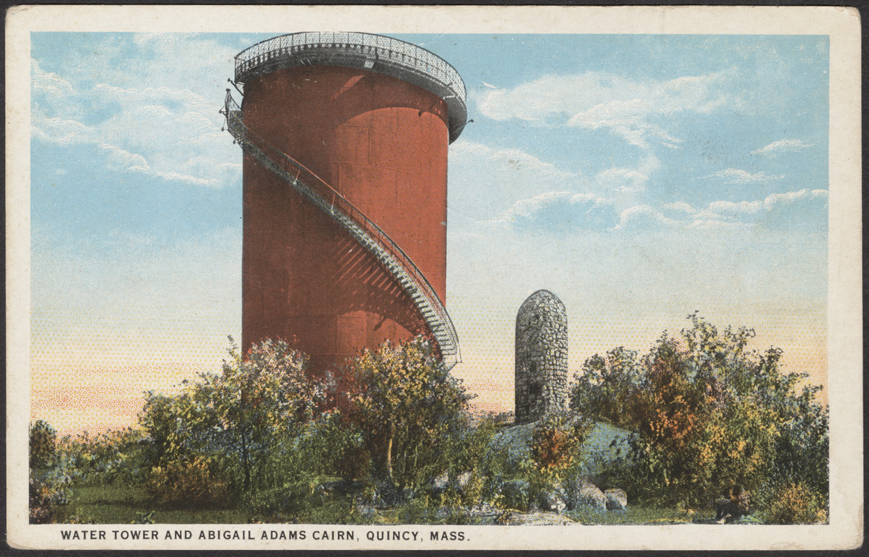 Water tower and Abigail Adams cairn