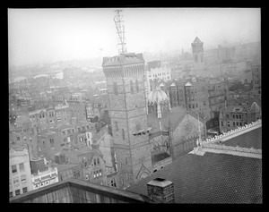 New Old South Church being torn down, Boston, from roof of B.A.A. building on Exeter St.