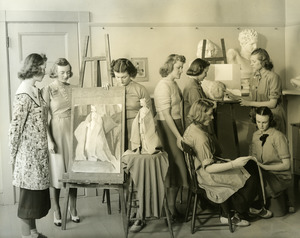 Abbot Academy students in art studio