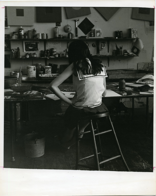 Abbot Academy student in art studio