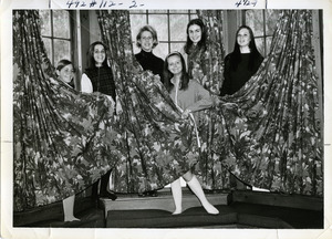 Abbot Academy students enveloped in draperies