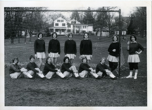 Abbot Academy Griffin soccer: B. Bradley, T. Upton, M. Marshall, K. Flack, A. Conrad, B. Haselton (Captain), D. Miller, B. Bruns, L. Colby, C. Stern, S. Farr, M. Brown