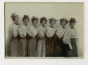 Abbot Academy G.A.S. Society: Katherine Walker, Jennie Pearson, Mary Lindenberg, Lillian Miller, Kate Clark, Grace Pearson, Helene Baldwin